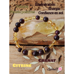 Bracelet en Grenat & Citrine