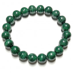 Bracelet Boules en Malachite - 10mm