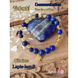 Bracelet Boules en Lapis-Lazuli & Citrine