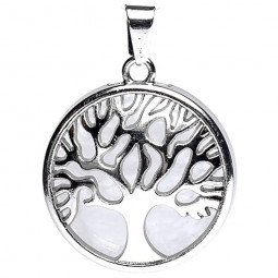Pendentif Arbre de Vie Avec Cristal de Roche
