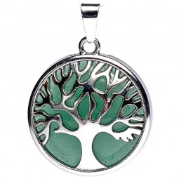 Pendentif Arbre de Vie en Aventurine Verte