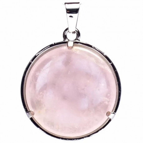 Pendentif Om Avec Quartz Rose