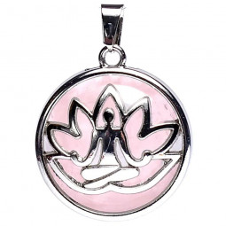 Pendentif Méditation Avec Quartz Rose 