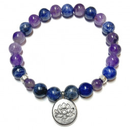 Bracelet Boules en Améthyste & Sodalite