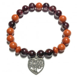 Bracelet boules de Jaspe Rouge & Grenat