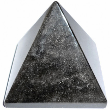 Pyramide en Obsidienne Argentée