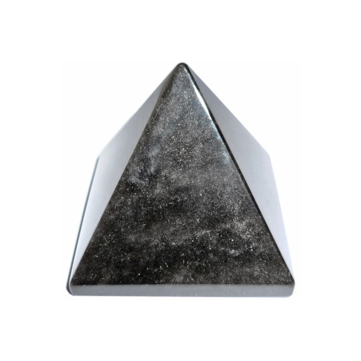 Pyramide en Obsidienne Argentée