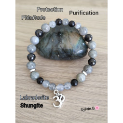 Bracelet en Labradorite & Shungite