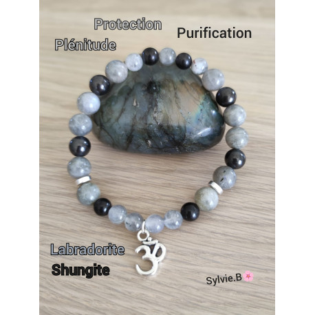 Bracelet en Labradorite & Shungite