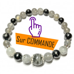 Bracelet Boules en Labradorite & Shungite