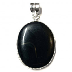 Pendentif Cabochon en Onyx et Argent