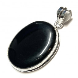 Pendentif Cabochon en Onyx et Argent
