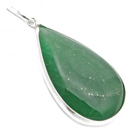 Pendentif en Aventurine Verte & Argent