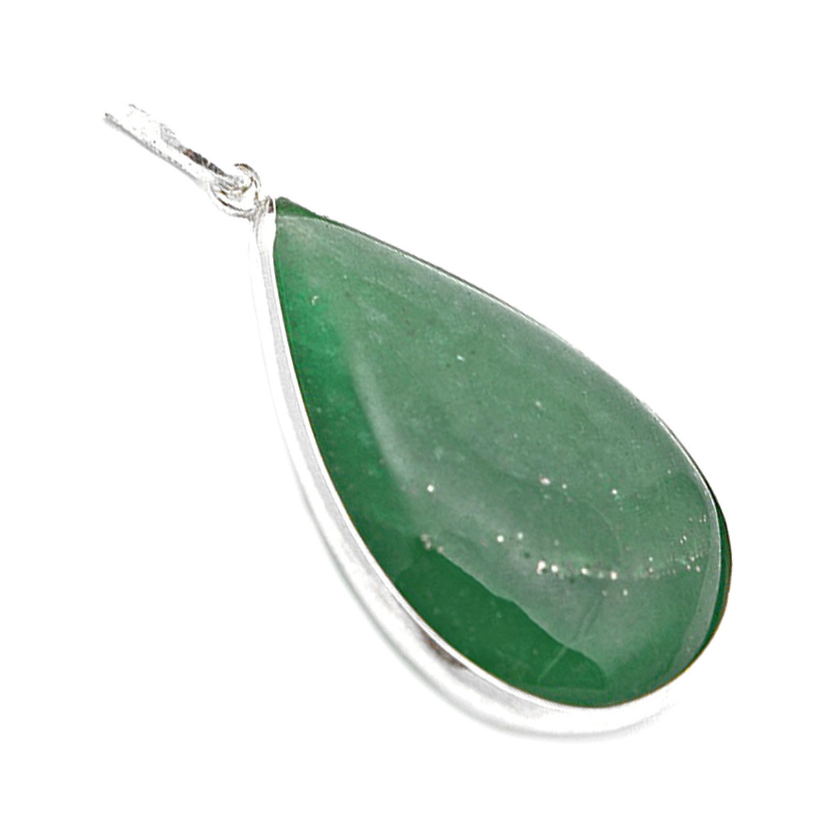 Pendentif en Aventurine Verte & Argent