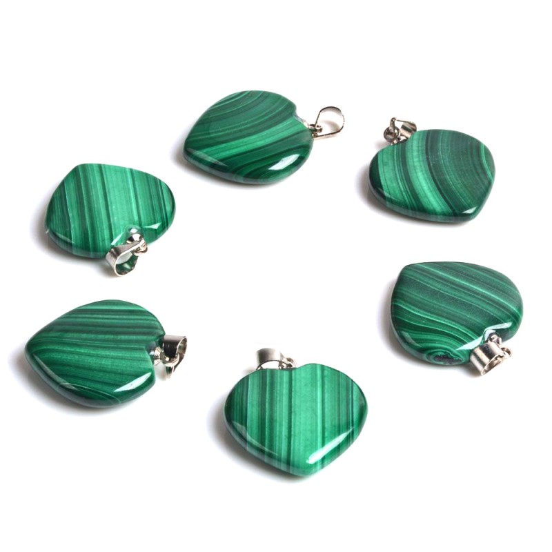 Pendentif Coeur en Malachite