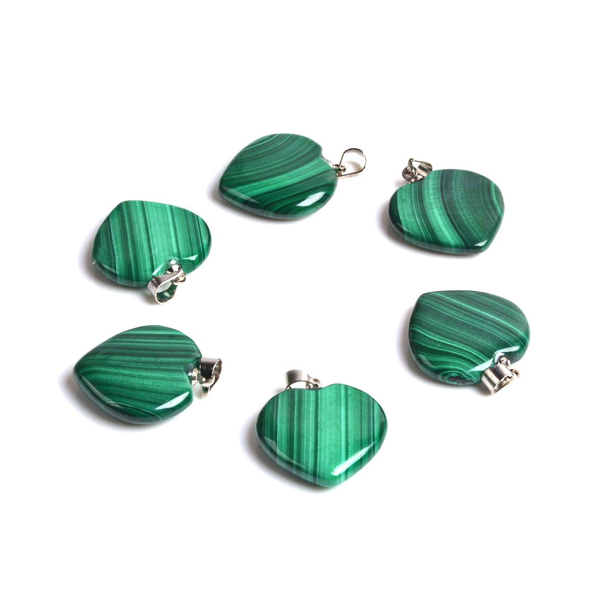 Pendentif Coeur en Malachite