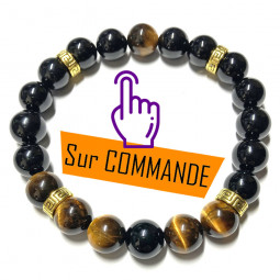 Bracelet en Onyx & Oeil de...