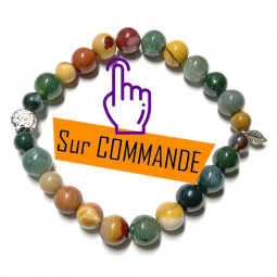 Bracelet en Jaspe Mokaïte &...