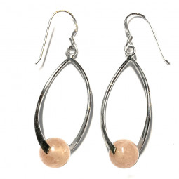 Boucles d'Oreilles en Morganite & Argent