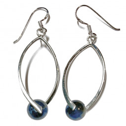 Boucles d'Oreilles en Cyanite & Argent