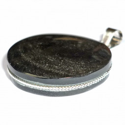 Pendentif en Obsidienne Dorée