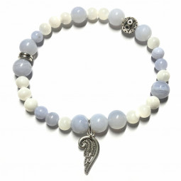 Bracelet en Calcédoine & Nacre