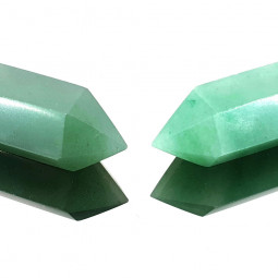 Pointe Biterminée en Aventurine Verte - 55 Gr