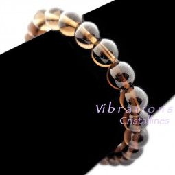 Bracelet Boules en Quartz Fumé