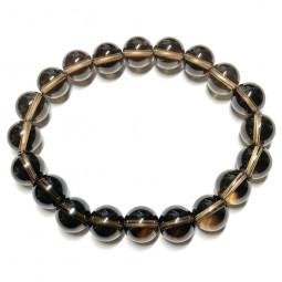 Bracelet Boules en Quartz Fumé