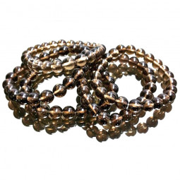 Bracelet Boules en Quartz Fumé
