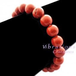 Bracelet Boules en Jaspe Rouge