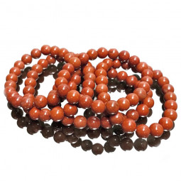 Bracelet Boules en Jaspe Rouge