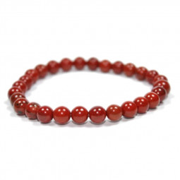 Bracelet Boules en Jaspe Rouge