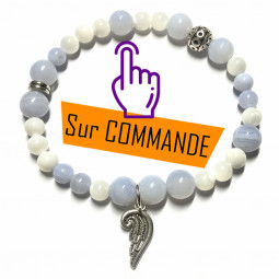 Bracelet en Calcédoine & Nacre