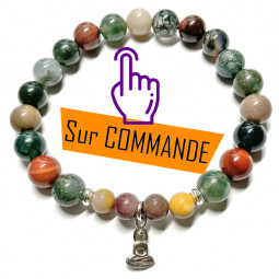 Bracelet en Jaspe Mokaïte &...