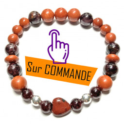 Bracelet en Jaspe Rouge &...