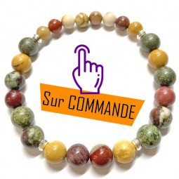 Bracelet en Jaspe Mokaïte &...