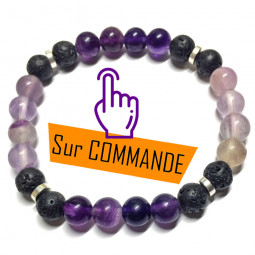 Bracelet en Fluorite & Basalte