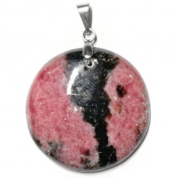 Pendentif en Rhodonite Cabochon de 3 cm