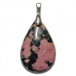 Pendentif Goutte en Rhodonite