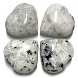 Coeur en Pierre de Lune Blanche 50 grammes