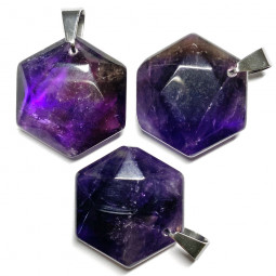 Pendentif Hexagone en Améthyste