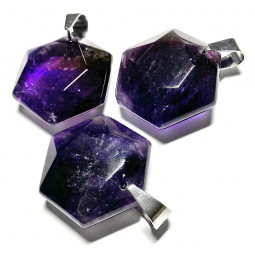 Pendentif Hexagone en Améthyste