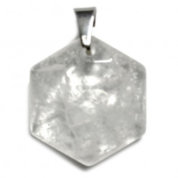 Pendentif Hexagone en Cristal de Roche