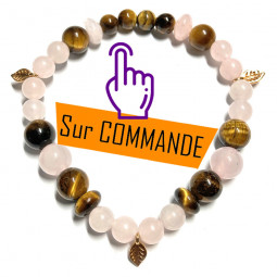 Bracelet  en Quartz Rose &...