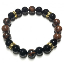 Bracelet Obsidienne Acajou & Onyx