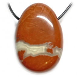 Pendentif Percé en Jaspe Rouge