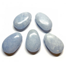 Pendentif Percé en Calcite Bleue