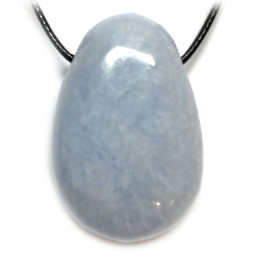 Pendentif Percé en Calcite Bleue