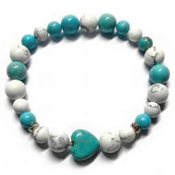 Bracelet Boules Howlite & Turquoise